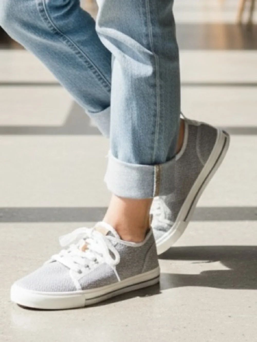 Olukai Pehuea Women's Gray Canvas Sneakers - Comfortable Everyday Shoe